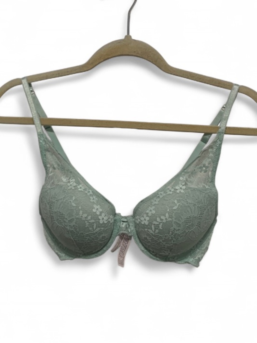 Auden Push Up Plunge Coverage Light Mint Lace Underwire Bra